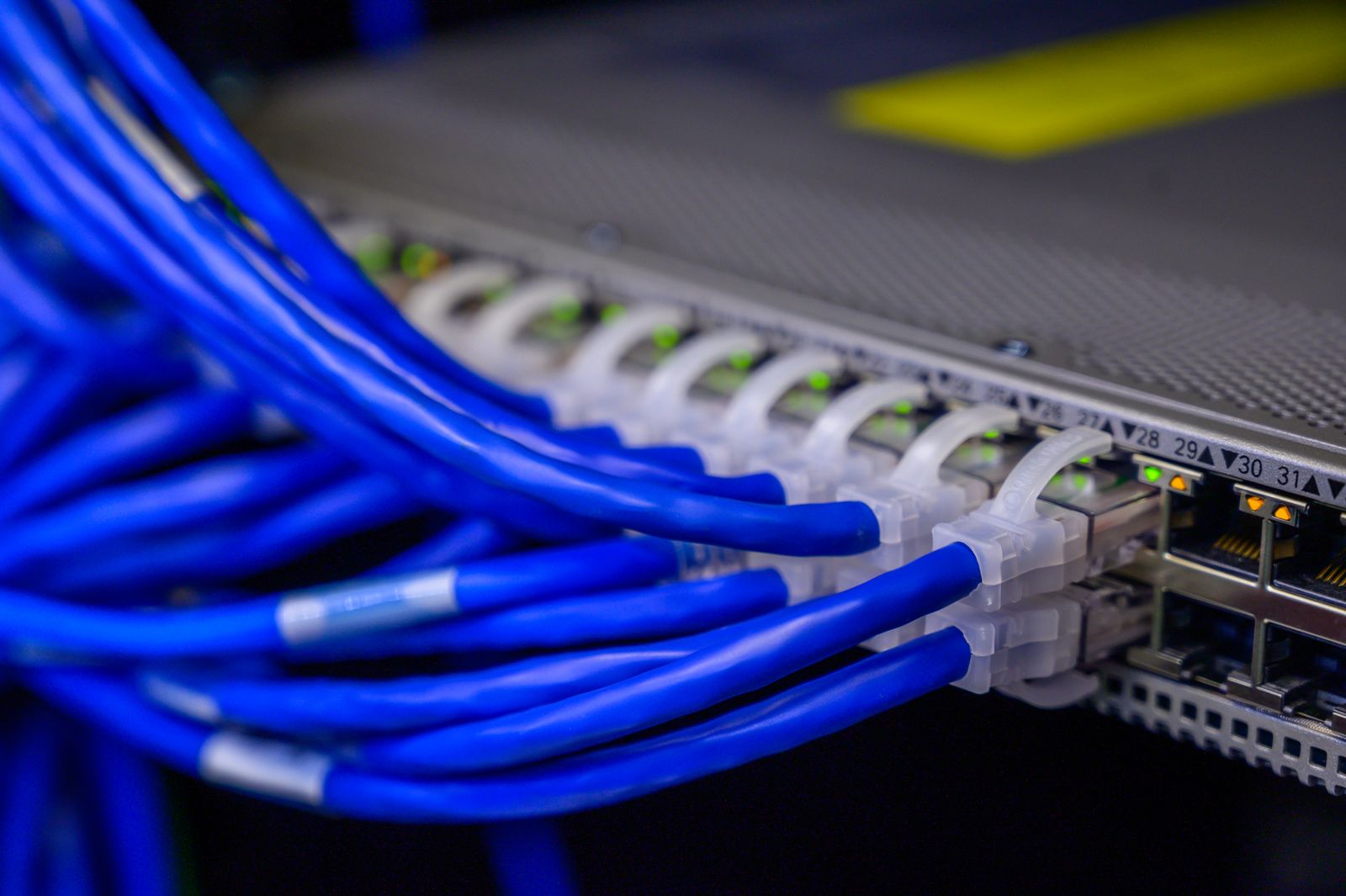Home network router and connected cables